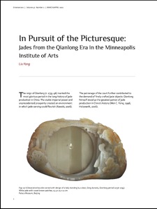 In pursuit of the picturesque: Jades from the Qianlong Era in the Minneapolis Institute of Art (3 parts)